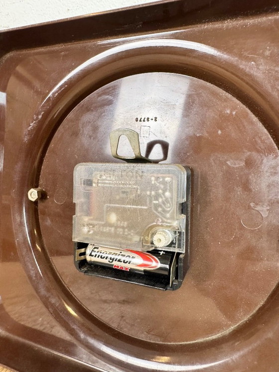 Image 1 of Vintage Brown Plastic Wall Clock from Prim, 1970s