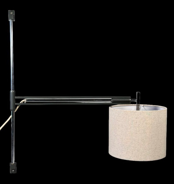 Image 1 of 60er 70er Jahre Wandlampe Wall Sconce ausziehbar Metall Chrom Mid Century Design