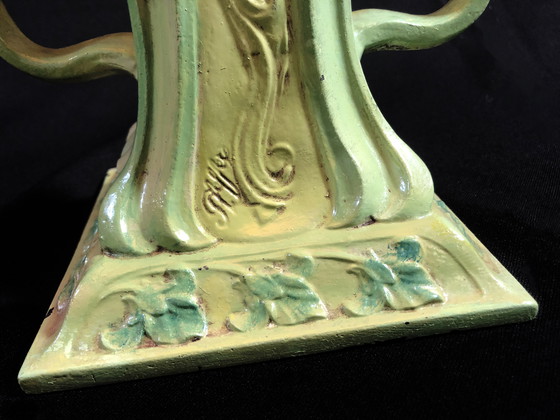 Image 1 of Large Vintage Table Lamp - Siren - Robert Pfeffer - Art Nouveau - 1920