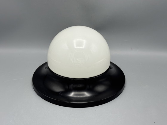 Image 1 of Plastic ceiling lamp in a modern black and white design