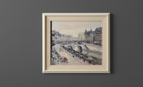 Image 1 of Jan Korthals (1916-1972) City view with bridge - signed