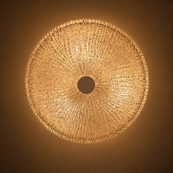 Kaiser Leuchten Mid-Century Pressed Glass Pendant Lamp, Germany, 1960s (photo 5 of 15)