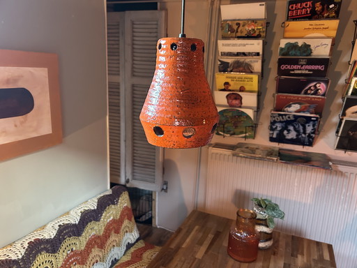 Vintage hanglamp met lavasteen uit West-Duitsland
