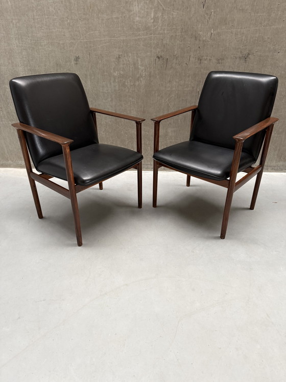 2x Vintage Fristho Impala Fauteuil - Cor Bontenbal - Jaren 60 – Skai, Wood (photo 6 of 13)