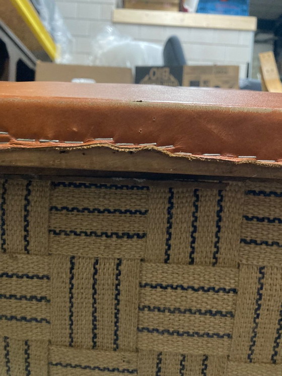 Image 1 of Indrukwekkend paar Art Deco leren fauteuils. 1940s.