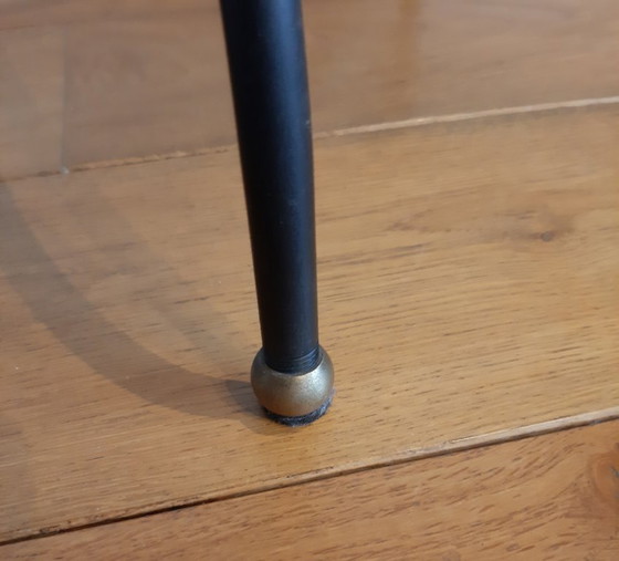 Image 1 of Lampada da terra francese vintage con treppiede in opalino, anni '50