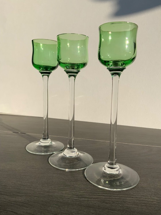 Image 1 of Juego de 3 copas de licor Art Nouveau - Bakalowits & Söhne - Meyr's Neffe - Viena c. 1902​