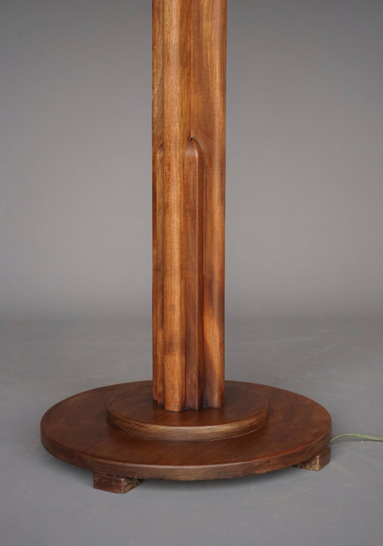Image 1 of Lámpara de pie Art Déco monumental de la Escuela de Ámsterdam de la década de 1930