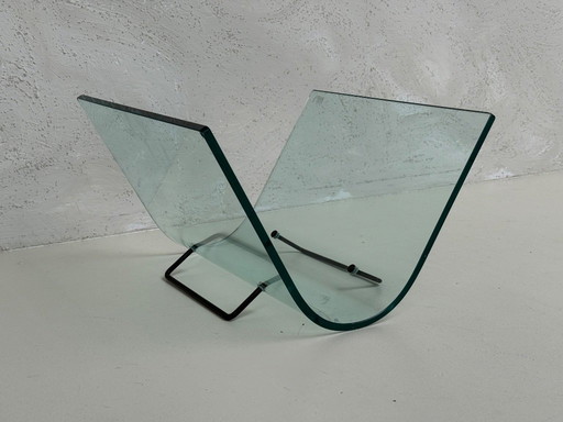 Revistero de diseño Fiam Italia | Años 80 | Cristal curvado