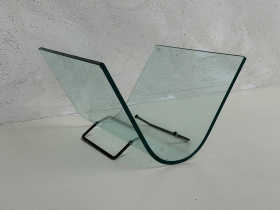 Image 1 of Revistero de diseño Fiam Italia | Años 80 | Cristal curvado