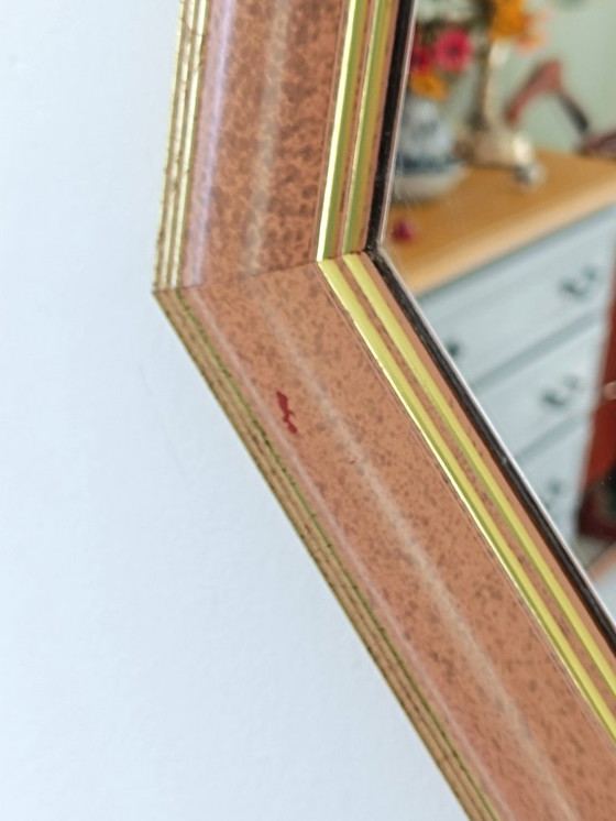 Image 1 of Achthoekige spiegel uit de jaren 70