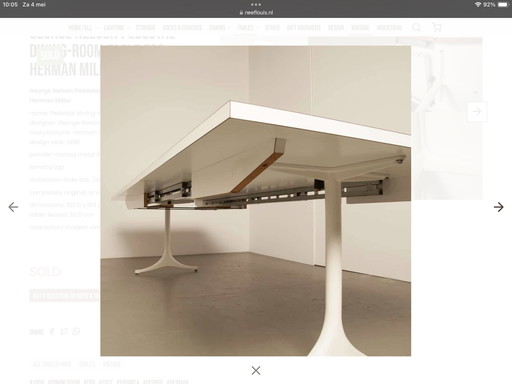 George Nelson uitschuifbare Pedestal tafel voor Herman Miller
