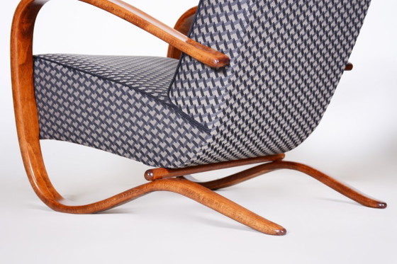 Restored Art Deco Armchair, by J. Halabala for UP Zavody, Beech, Czech, 1930s – Textile, Wood (photo 7 of 13)
