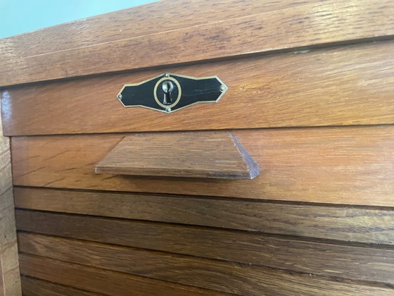 Image 1 of Armario con persiana enrollable Archivador Mueble para música Años 60 Francés