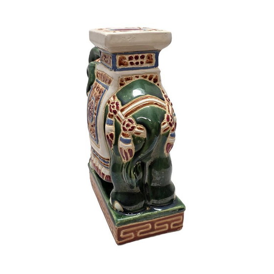 Image 1 of Green vintage elephant statue