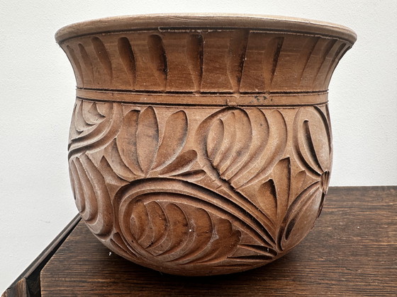 Image 1 of Vintage handmade ceramic planter H 19 cm / D 24 cm