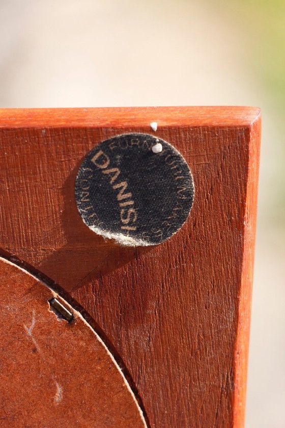 Image 1 of Espejo danés antiguo de teca de los años 60 - Forma trapezoidal