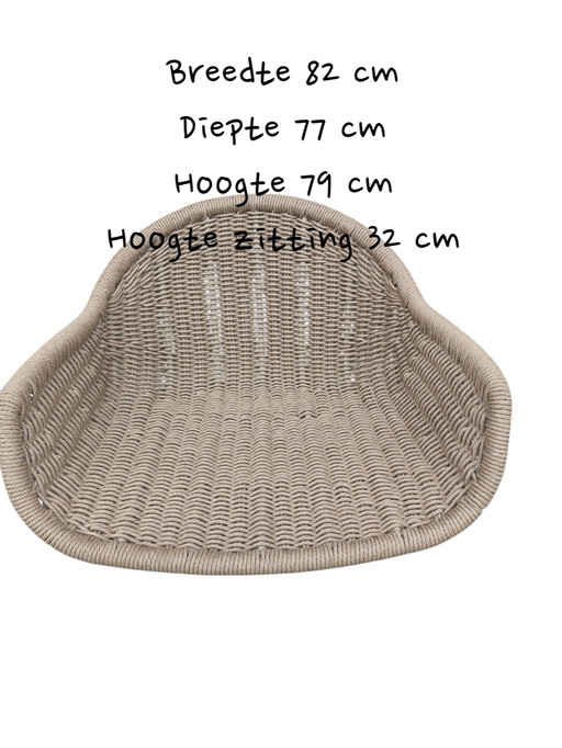 Pagino Lounge Chair in Natural Twisted Round Wicker Brand Bristol