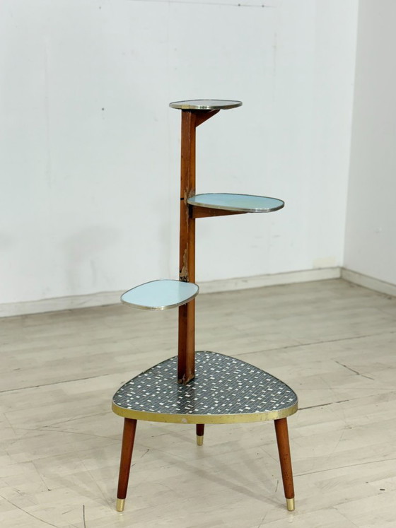 Image 1 of Vintage Etagere Nierentisch / Blumentisch / schöner Mid-Century Blumenständer