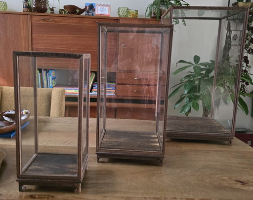 3 x Stolp, square display case