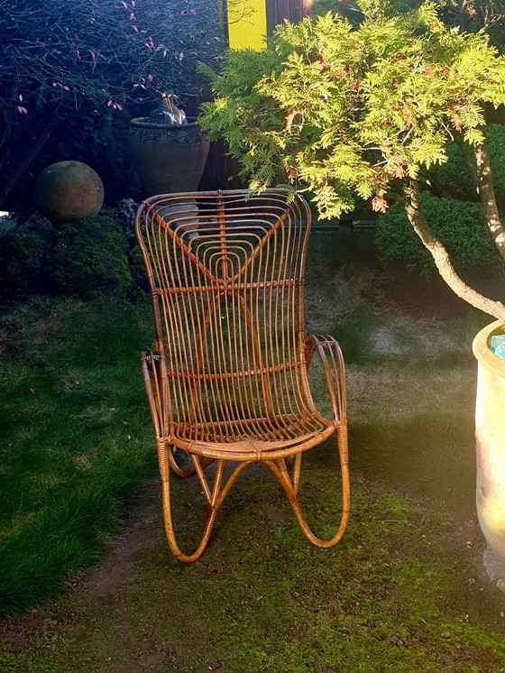 Image 1 of Special Vintage Rattan Rohé Design Armchair