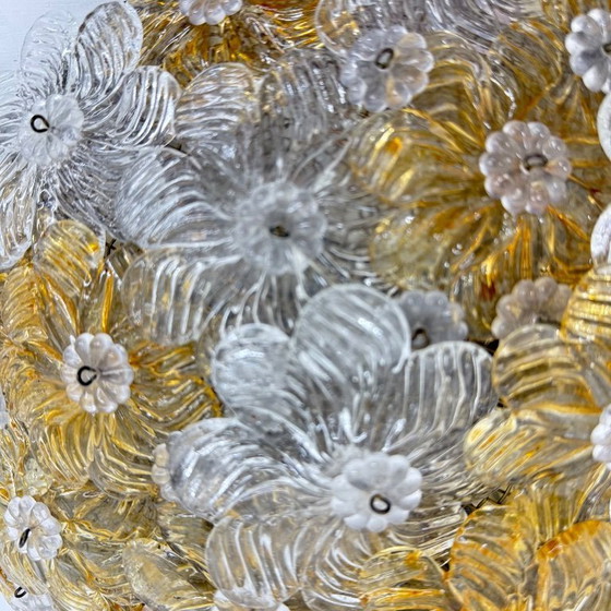Image 1 of Barovier & Toso Wall Sconce / ceiling lamp , Millefiori flowers , Italy , 1970s