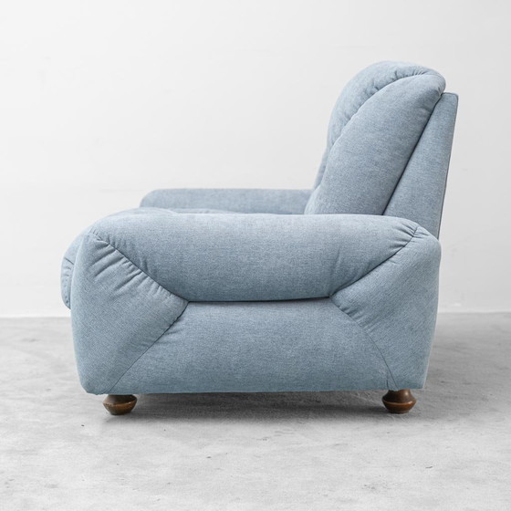 Coppia di poltrone vintage italiane in tessuto azzurro – Design anni '50 – Mid Century Modern (photo 11 of 11)