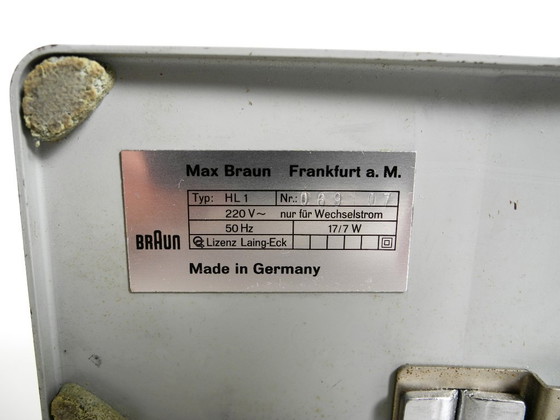 Image 1 of Raro ventilatore da tavolo originale BRAUN HL 1 del 1961, disegnato da Reinhold Weiss, con finitura in pelle.