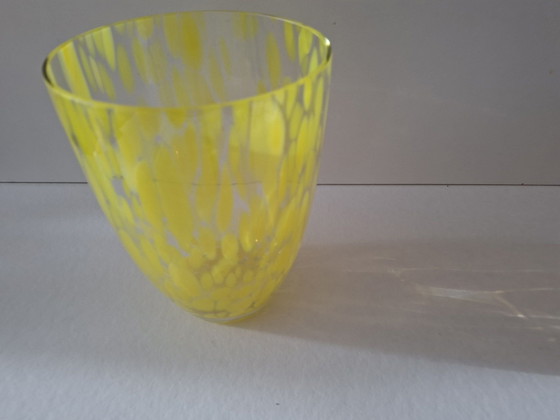 Vase Murano jaune., Transparent (photo 2 sur 6)