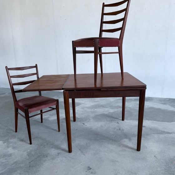 Image 1 of Set tavolo allungabile e 4 sedie Pastoe in legno di teak