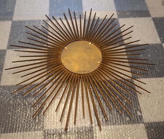 Image 1 of Espejo sol de 70cm, marca Chaty Vallauris, firmado a partir de 1960.