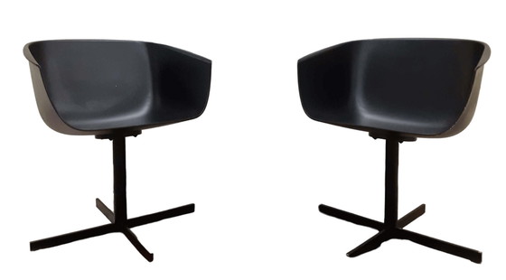 Image 1 of Pair of Strip polypropylene armchairs by Carlo Colombo for Poliform, 2000s