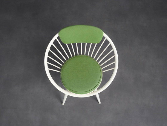 “Circle” Chair by Yngve Ekström for Swedese, Sweden, 1960s, Yngve Ekstrom, Armchairs, Wood, White, Vintage (photo 6 of 9)