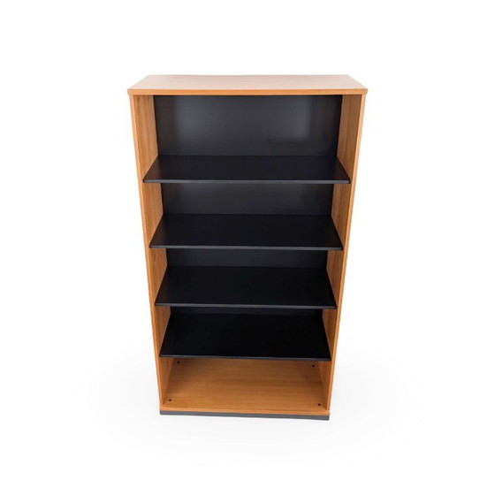 2x Midcentury Bookcase Steelcase mcm Vintage Design Shelf, Metal, Wood, Black (photo 2 of 9)