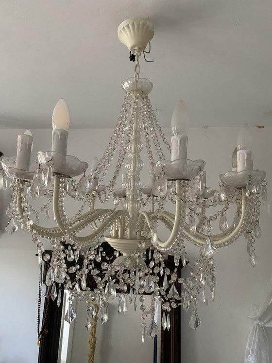 Lustre vintage Renaissance en cristal ivoire – Crystal (photo 2 of 5)