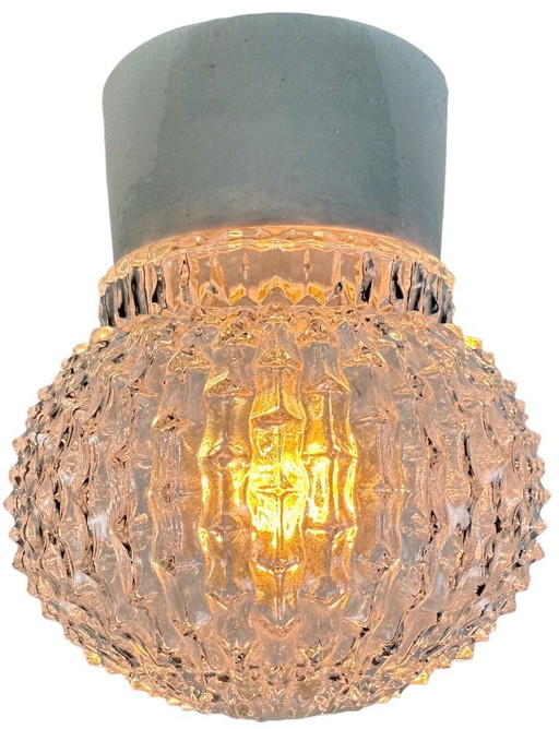 Plafonnier vintage en porcelaine blanche, années 1970