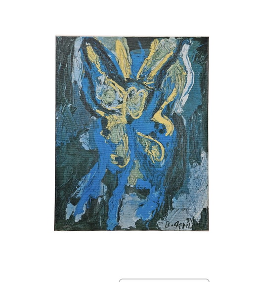 Karel Appel Screen Print Art Print on Linen Painting – lithos zeefdrukken, Textile