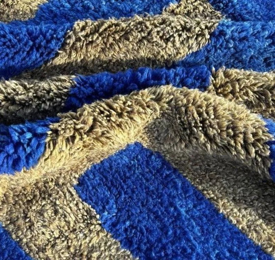 Moroccan blue and beige Berber rug 300x200 cm – handmade – Rugs & carpets, Wool, Cotton, Modern (photo 5 of 10)
