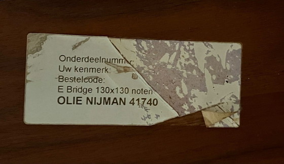 Image 1 of Tavolo “The Bridge” in noce con gambe in acciaio inox