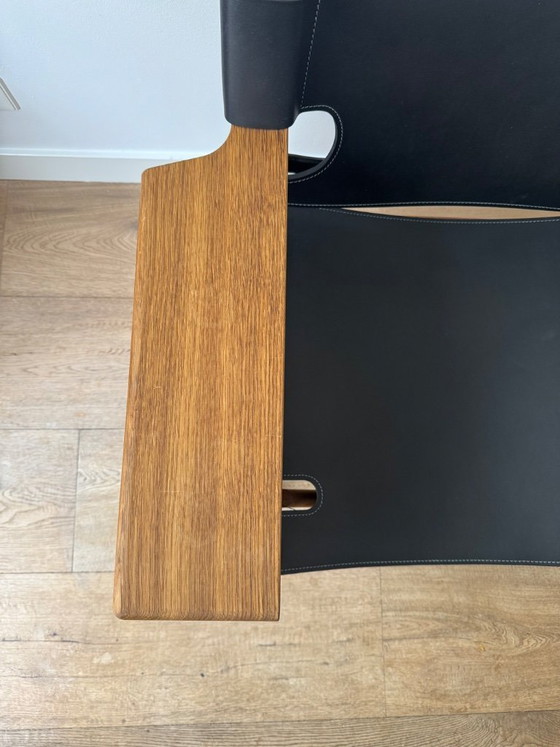 Image 1 of Fredericia 'The Spanish Chair', smoked solid oak/black leather