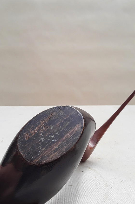 Image 1 of Sculpture en bois signée d'un Courlis d'Amérique par Art Eisenbrand , 1980 - Californie / USA .