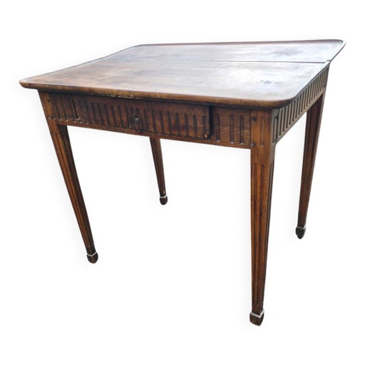 Table à Jeux Ancienne Style Louis XVI en Bois Patiné – tafels, Wood
