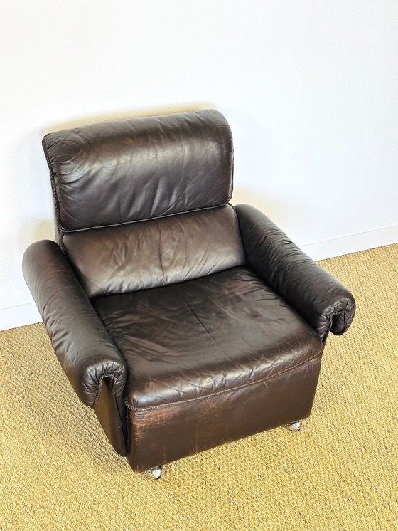 Image 1 of Canapé Modulaire et fauteuil vintage en Cuir, Allemagne, 1970, Set de 4