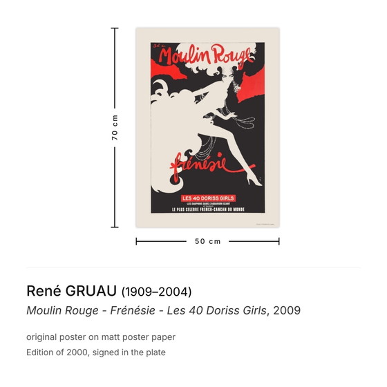 Image 1 of René GRUAU Moulin Rouge - Frenzy - Le 40 ragazze Doriss Poster 2009