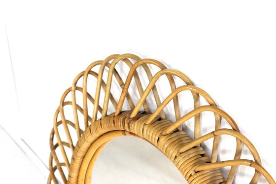 Image 1 of Franco Albini vintage rattan mirror