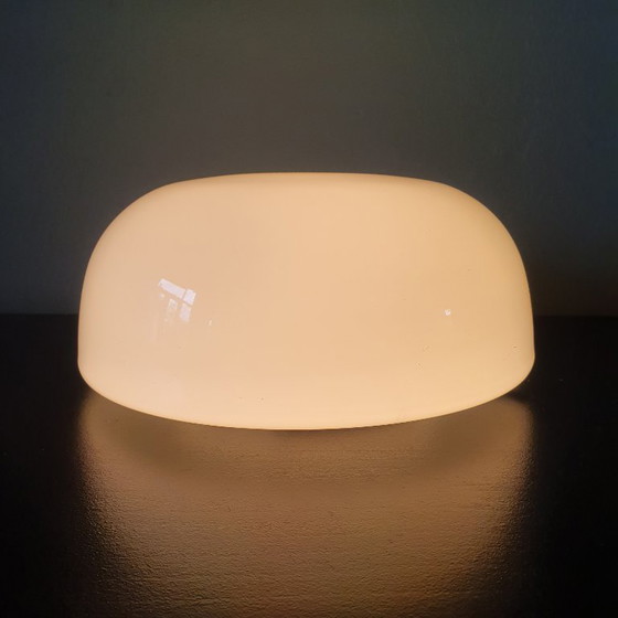 Super sleek Vintage opaline glass wall/ceiling lamp, Half moon,, Wall lights, Metal, Transparent (photo 15 of 20)