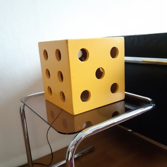 Image 1 of Lampada a dadi in legno vintage, fatta a mano, pezzo unico, anni '60