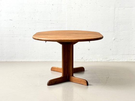 Image 1 of Table de salle à manger extensible en pin teinté foncé, années 1970