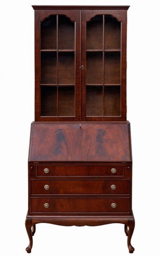 Segretaria, vetrina, scrittoio, mobiletto, credenza, stile inglese in mogano