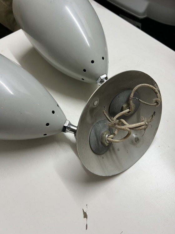 Lot De 3 Spots Appliques / Plafonniers Vintage Philips – Années 1950 – Metal, Chrome (photo 4 of 7)